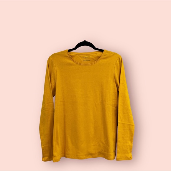 TALBOTS Cotton Long Sleeve Tee/ Golden Honey - Picture 1 of 4
